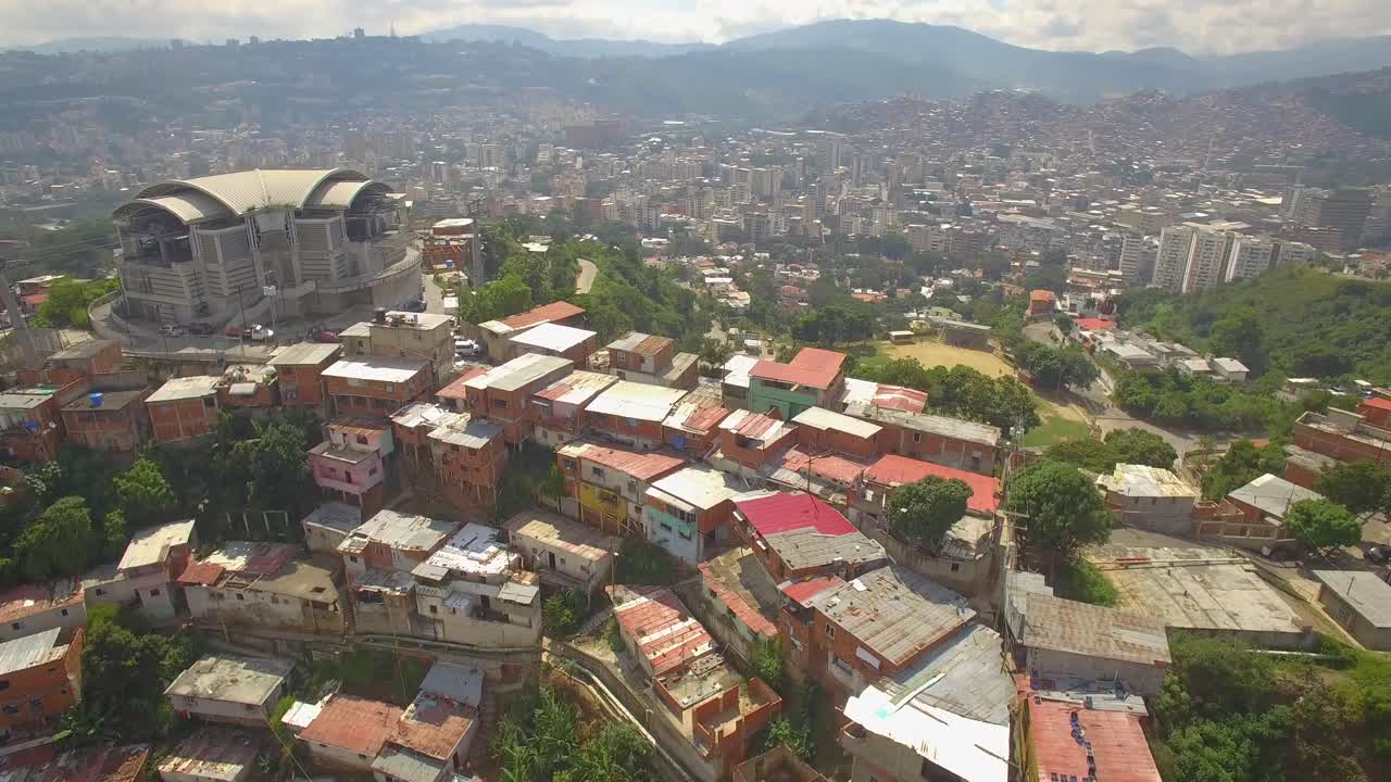 Drone shot of the cable car in San Agustin, Caracas, Venezuela