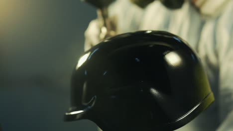 painting a military helmet