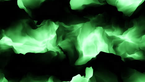 mysterious glowing green liquid in the darkness