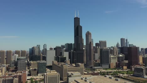 aerial view chicago skyline