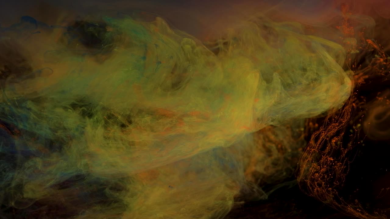 4K, Gotas de cor na água, mistura de cores abstrata, gota de tinta colorida caindo na água. Tinta colorida na água, vídeo 4K