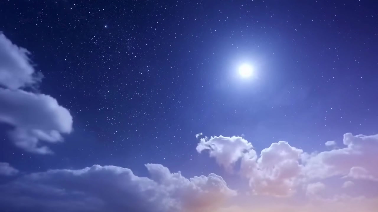 Time Lapse of Clouds Moving Under a Bright Full Moon