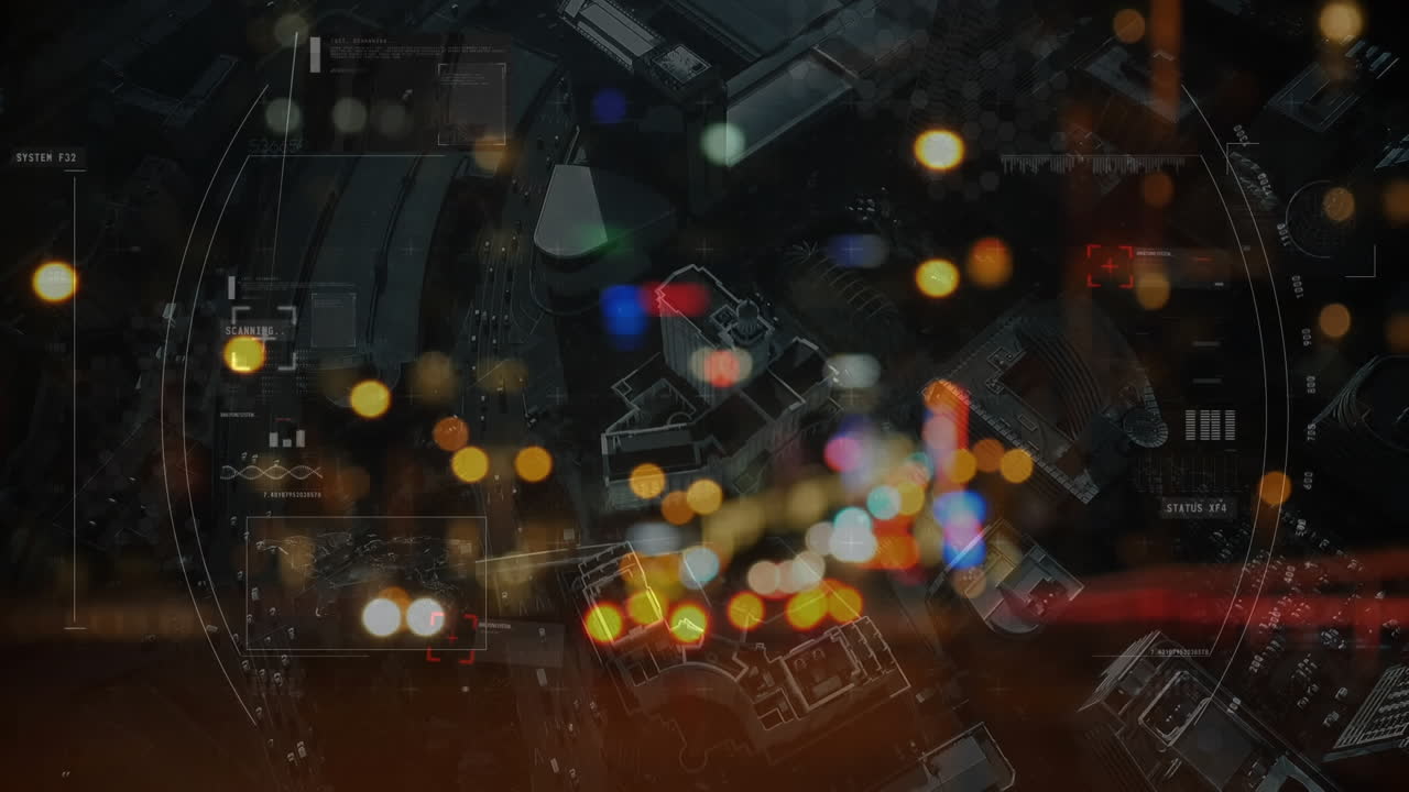 바쁜 도시 거리의 보케의 디지털 복합