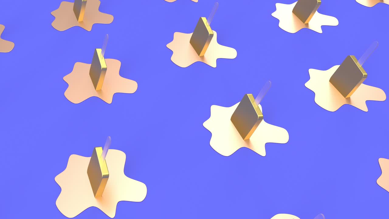 Gold Ice cream Colorful minimal motion in trendy 3d style stylish minimalistic design footage able to loop seamless 4k