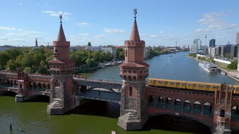 subway train summer day east west berlin border river bridge germany