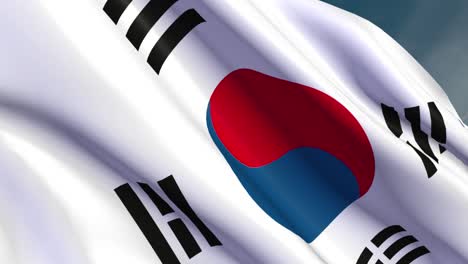 south korea - flag - 4k - loop