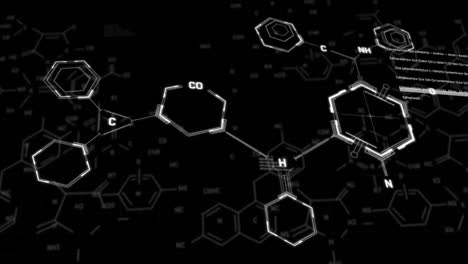 animation of scientific data processing over black background