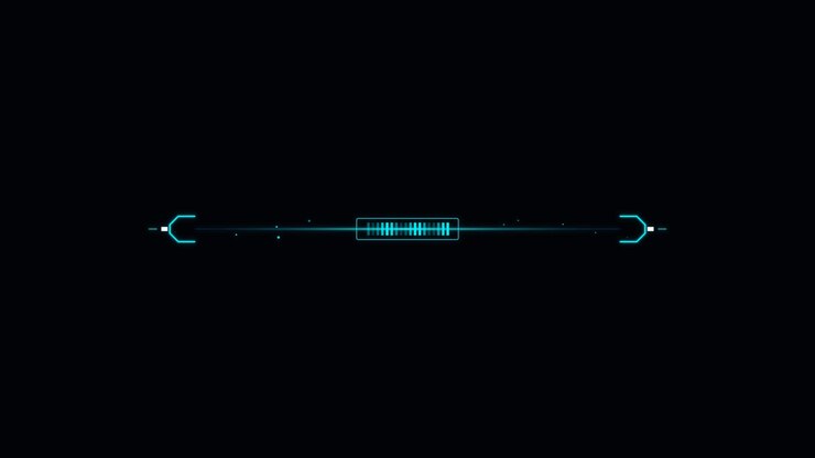 Futuristic Digital Audio Waveform Interface Animation