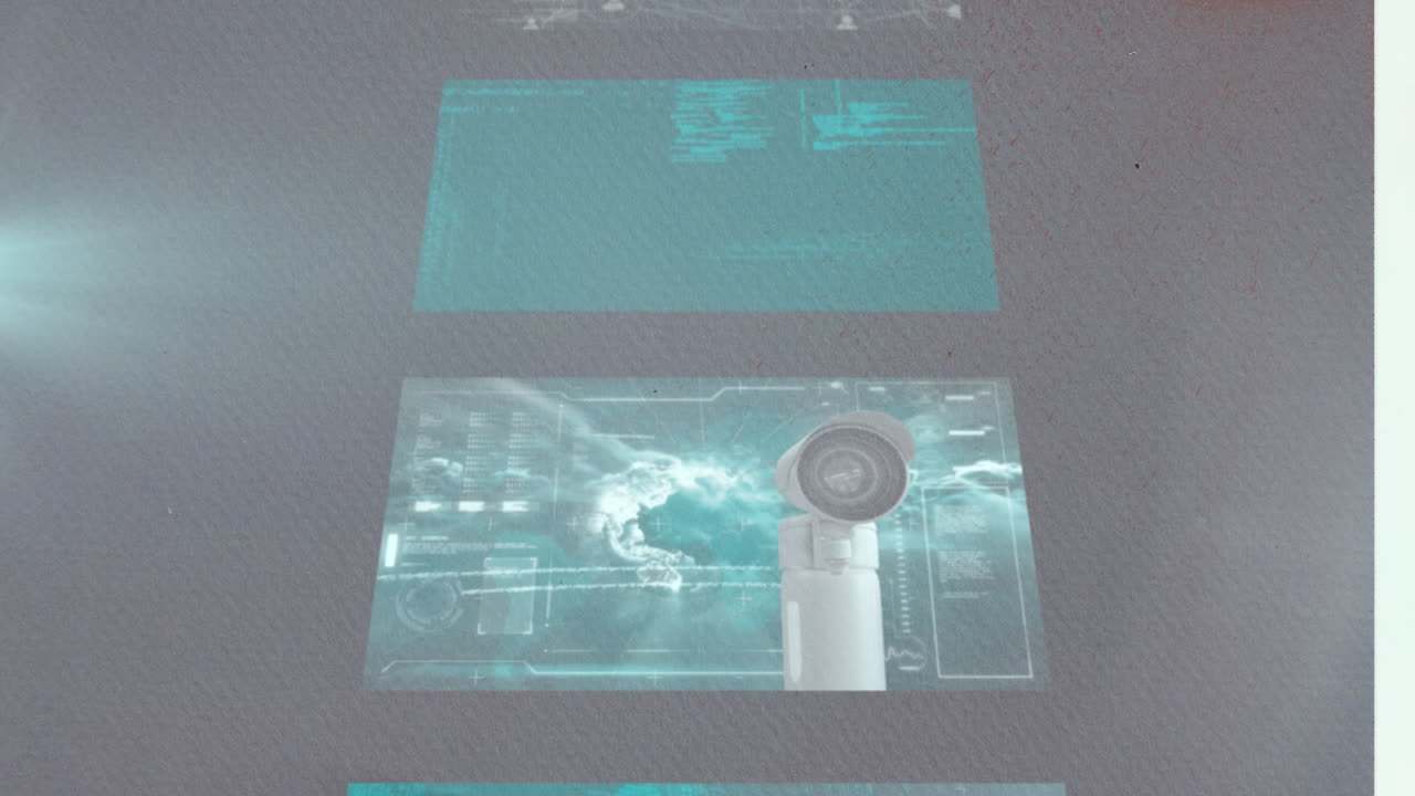 animación del procesamiento de datos sobre un fondo gris