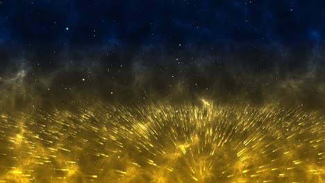 beautiful of multi-colored flying particles scattered on dark background