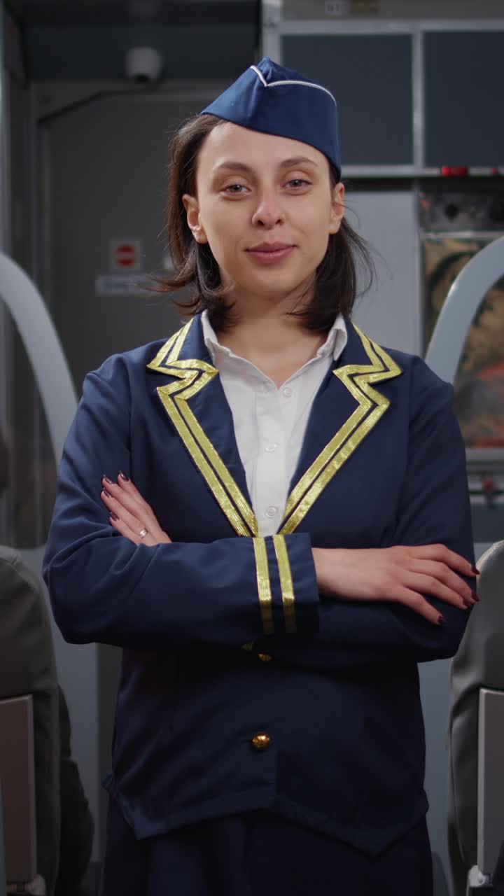 Uçaktaki kabin görevlisi