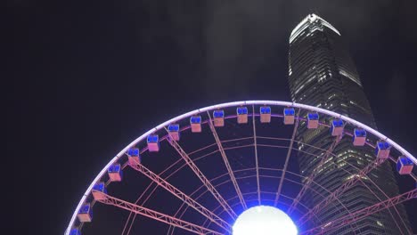 ferris wheel in hong kong at night