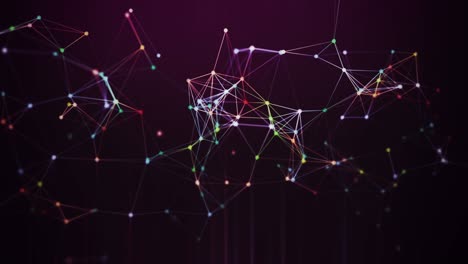 fondo abstracto geométrico con línea conectada y bucle de animación de puntos