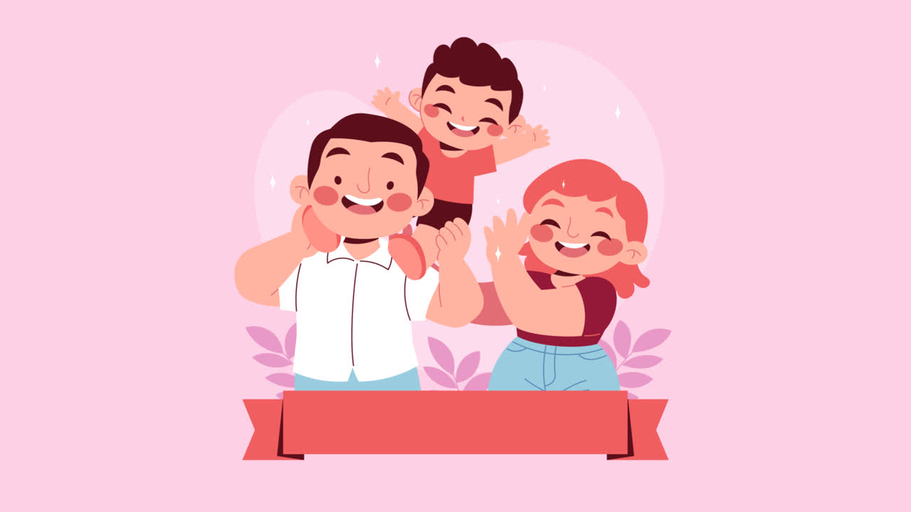 An animation of a Flat illustration for korean parents day celebration