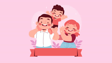 an animation of a flat illustration for korean parents day celebration