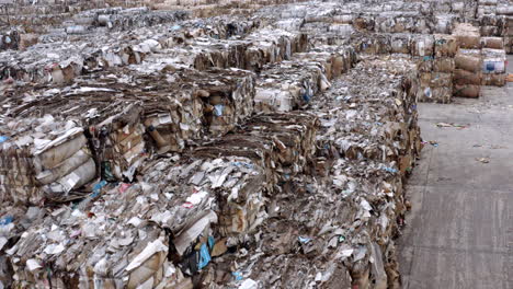 aerial shot of recycled paper mil dump cartboard