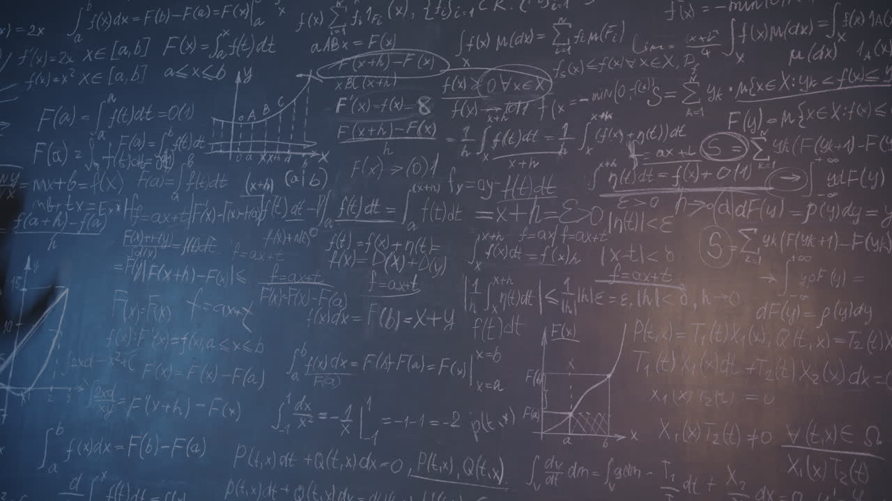 Professor Explaining Math Concepts on a Chalkboard