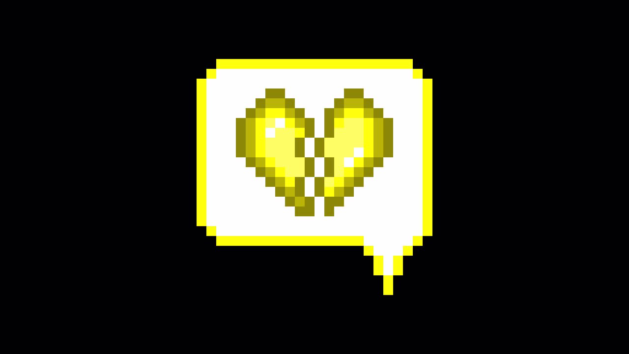 Pixel art animation icon speech bubble broken heart (3)