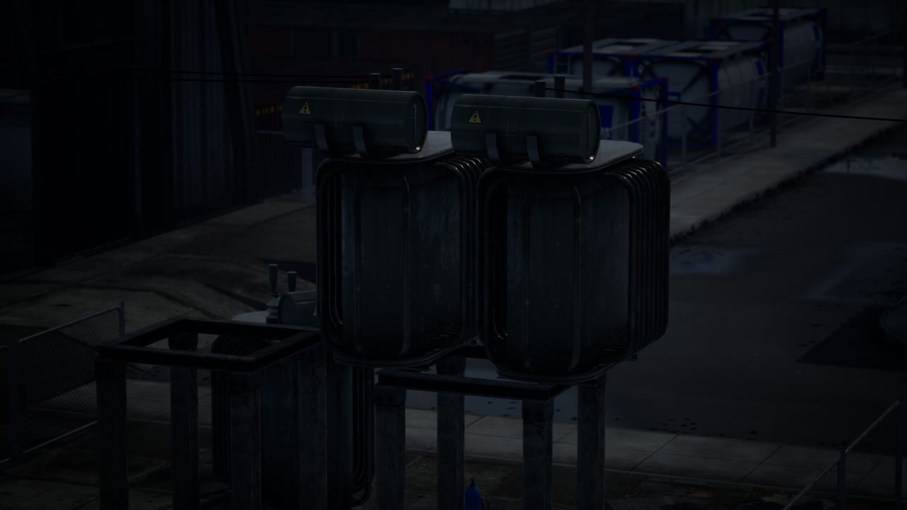 어두운 구름이 가득한 날씨 의 산업 구역