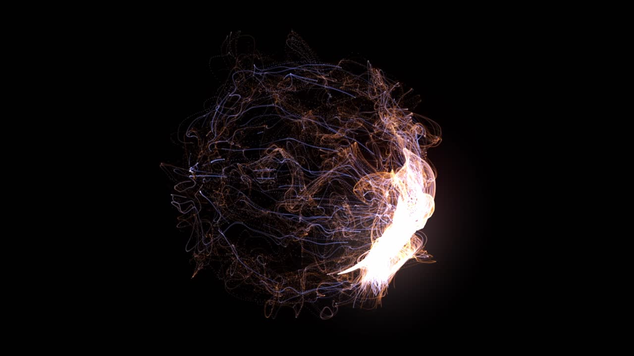 Abstract Glowing Sphere with Particles and Energy
