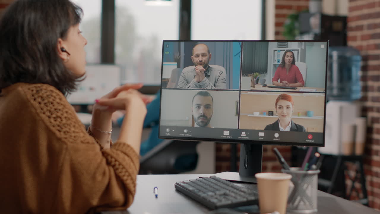 Video conference with colleagues