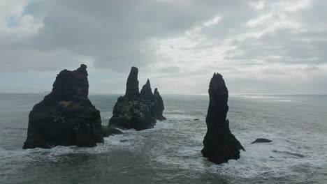 reynisdrangar seastacks at the blackbeach in iceland