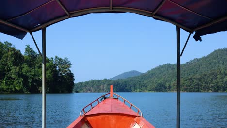 progression of a boat ride on a calm lake