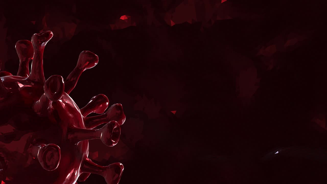 coronavirus abstracto que se mueve en la célula del virus - gráficos en movimiento (bucle)