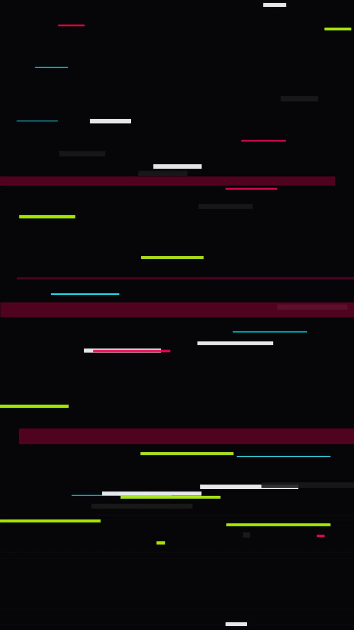 Effetto Glitch Digitale con Linee Orizzontali in Movimento su Sfondo Nero