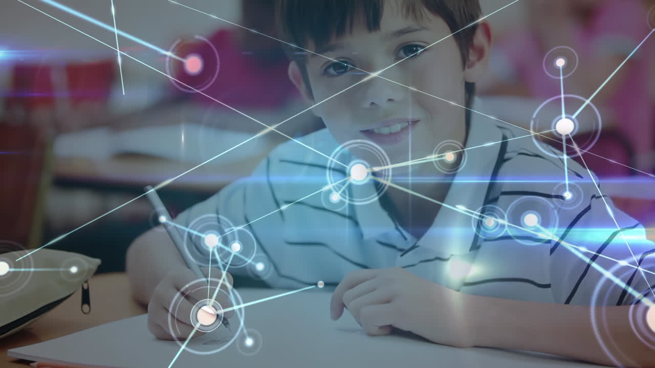 학교생의 글쓰기를 통한 연결 네트워크의 애니메이션