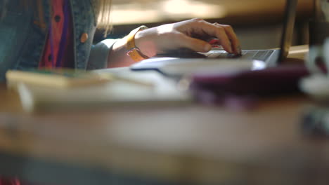 business women, hands and laptop in cafe