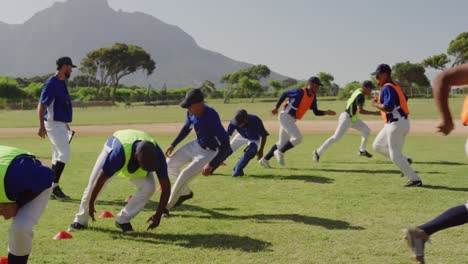 baseball players training