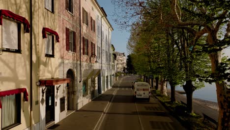 aerial footage at lake garda at desenzano del garda