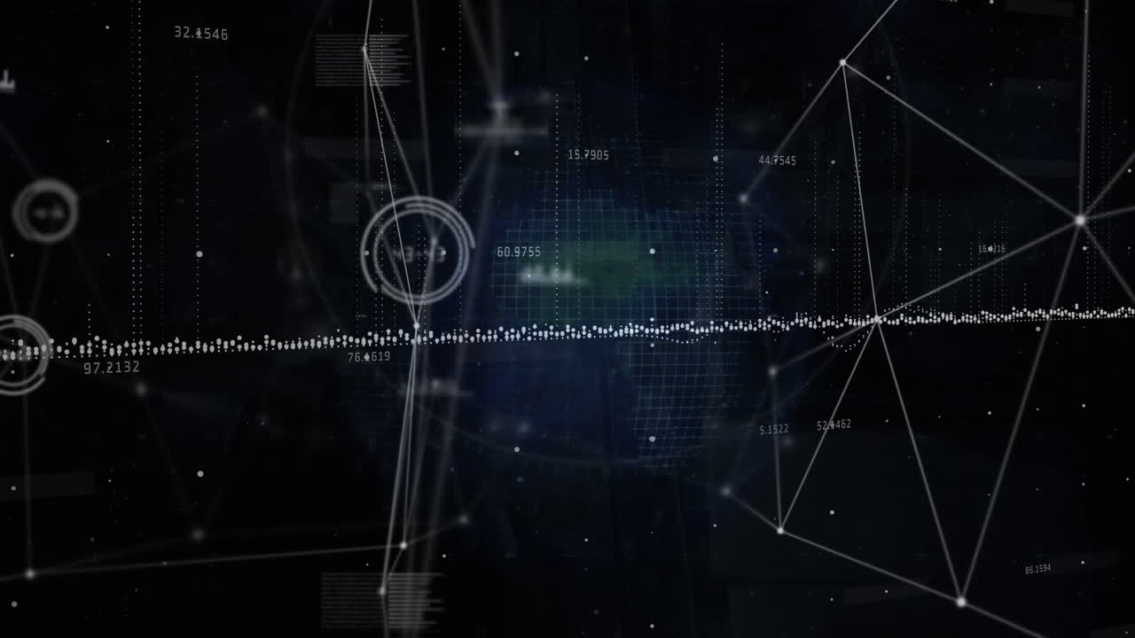 Animation of network of connections over data processing