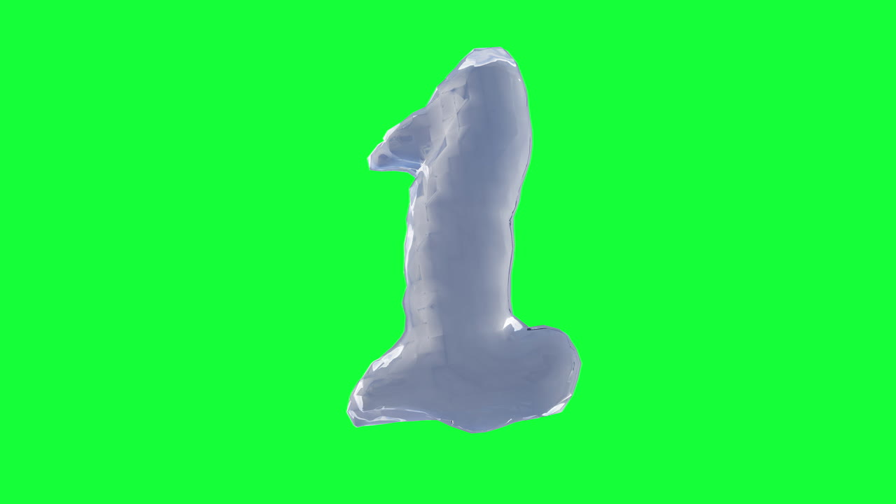 Ghiaccio numero 1 su schermo verde