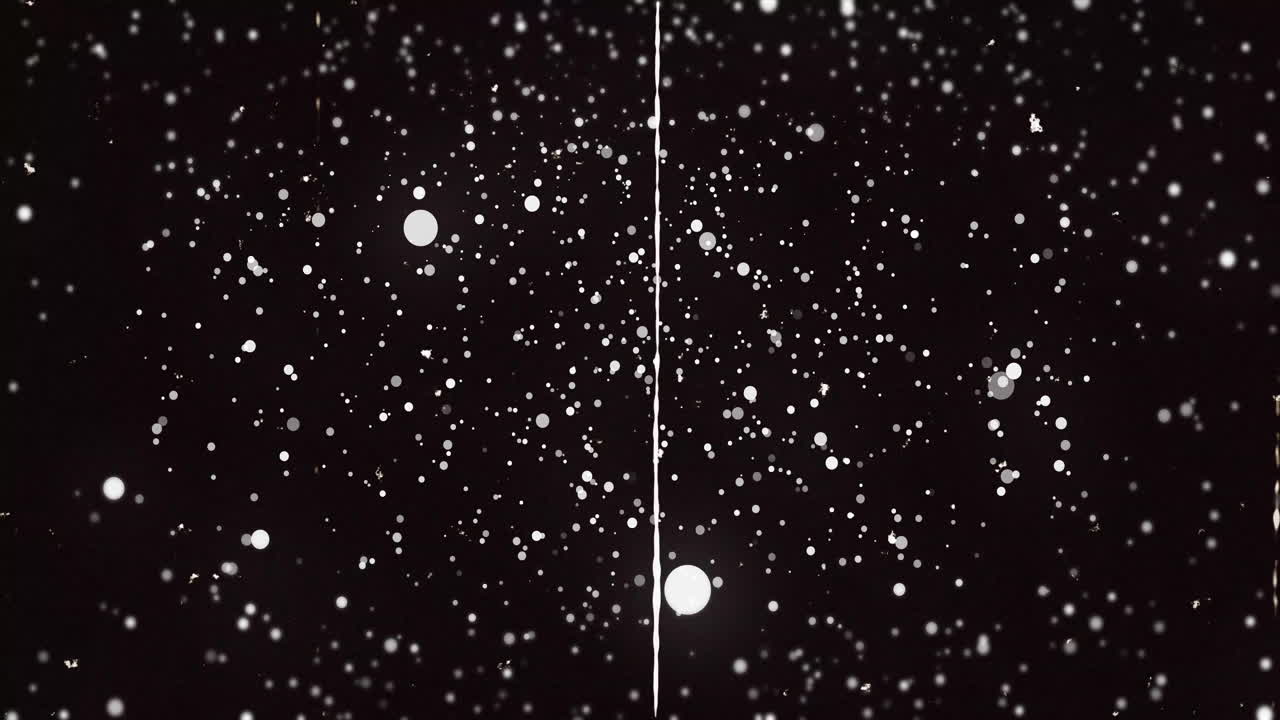 Animation of white particles scattered on dark background like starry night sky