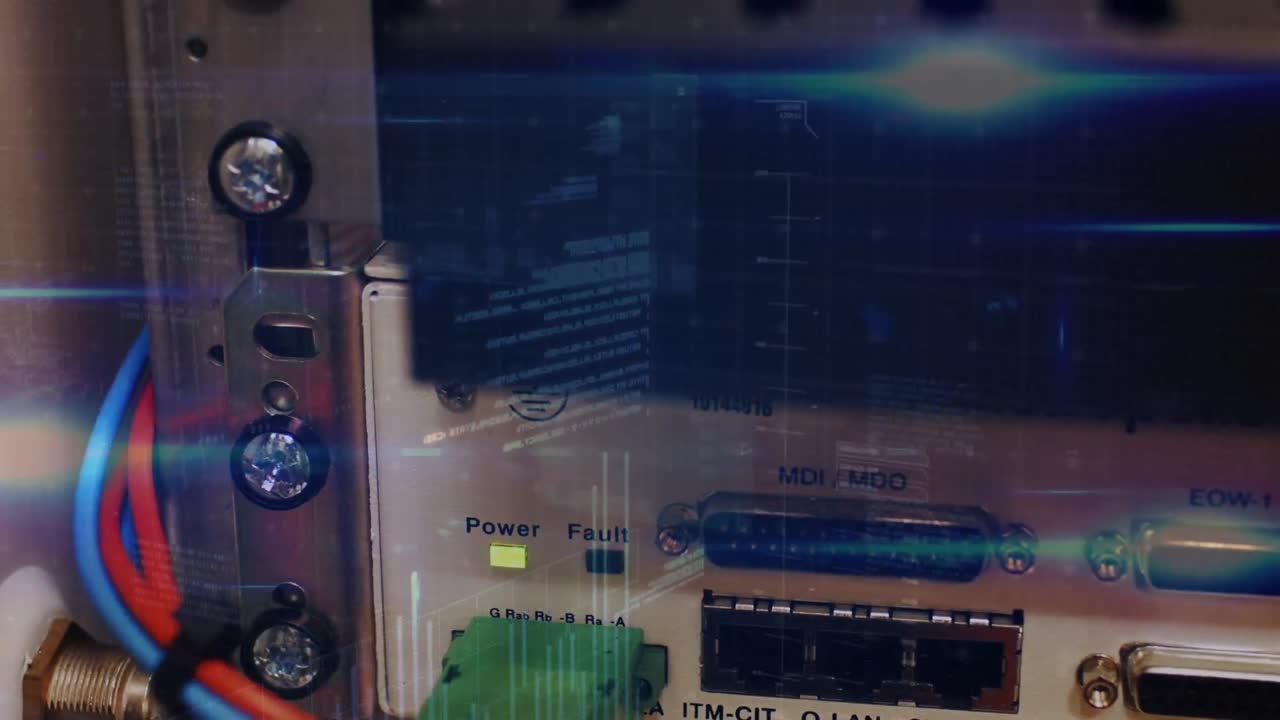 animación del procesamiento digital de datos en el panel de control