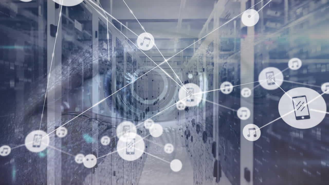 서버  ⁇ 을 통한 연결 네트워크의 애니메이션