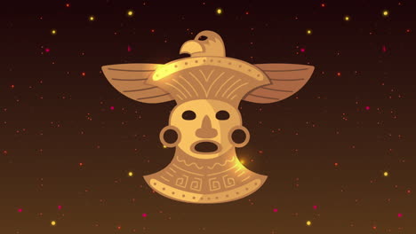 culture aztec golden eagle idol animation