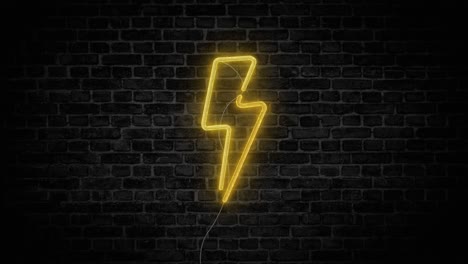 Neon-led-lightning-bolt-sign-with-reflection