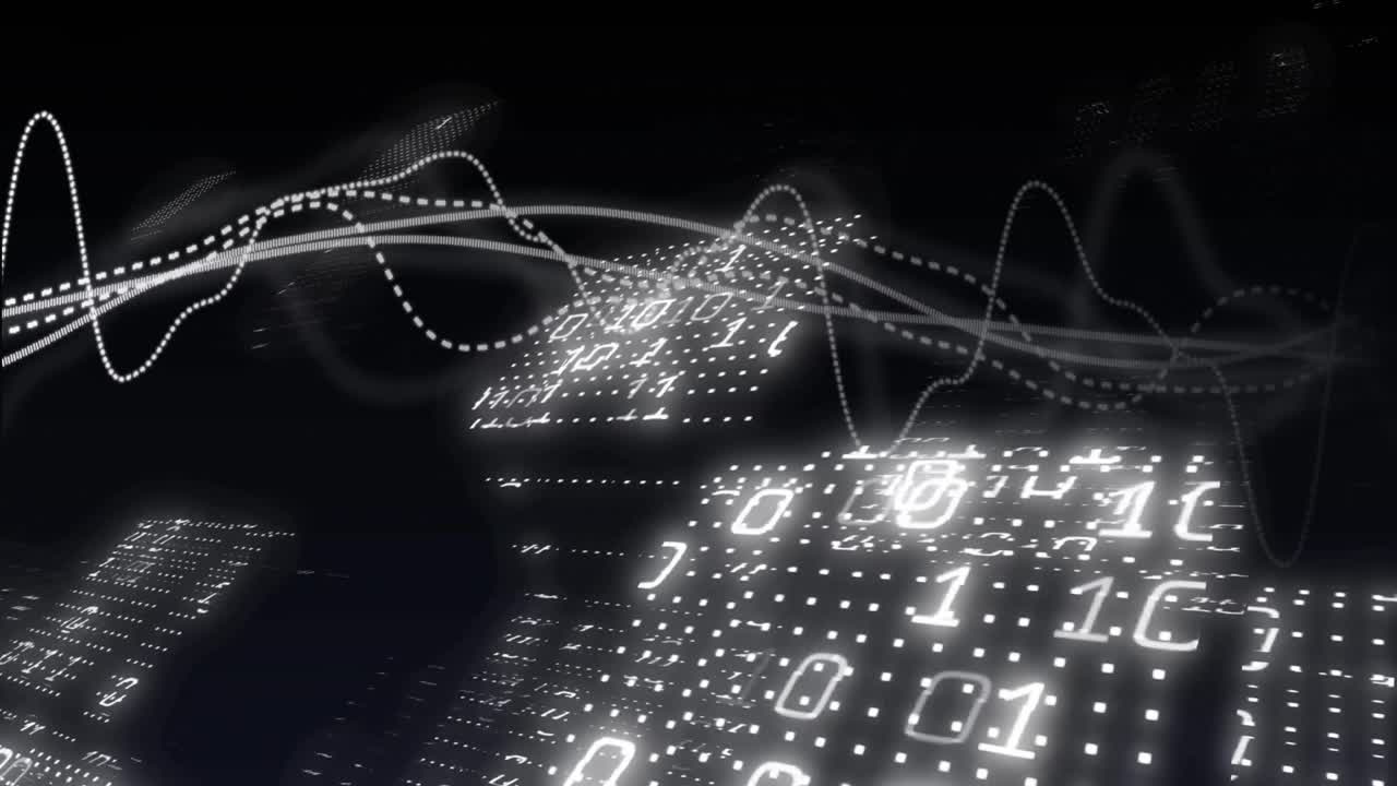 검은색 배경에 데이터 처리의 애니메이션