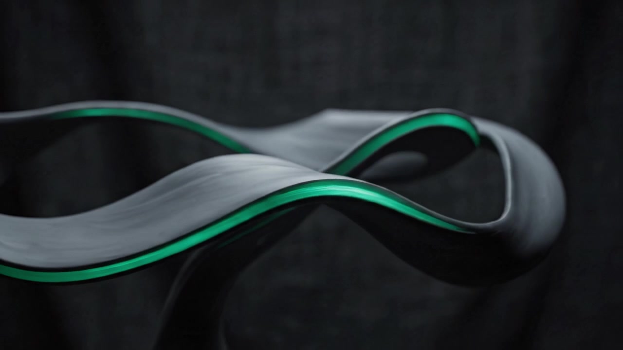 Fluid Sculpture Displayed Against a Textured Black Backdrop Highlighting Its Elegant Curves and Unique Design Attributes Perfect for Artistic Inspiration