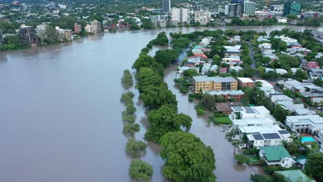 drone shot of flooded and underwater streets in west end, brisbane floods drone video 2022 qld aus-1