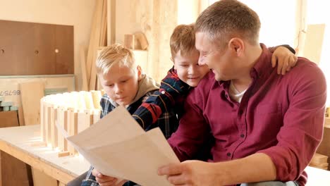 father and sons woodworking project