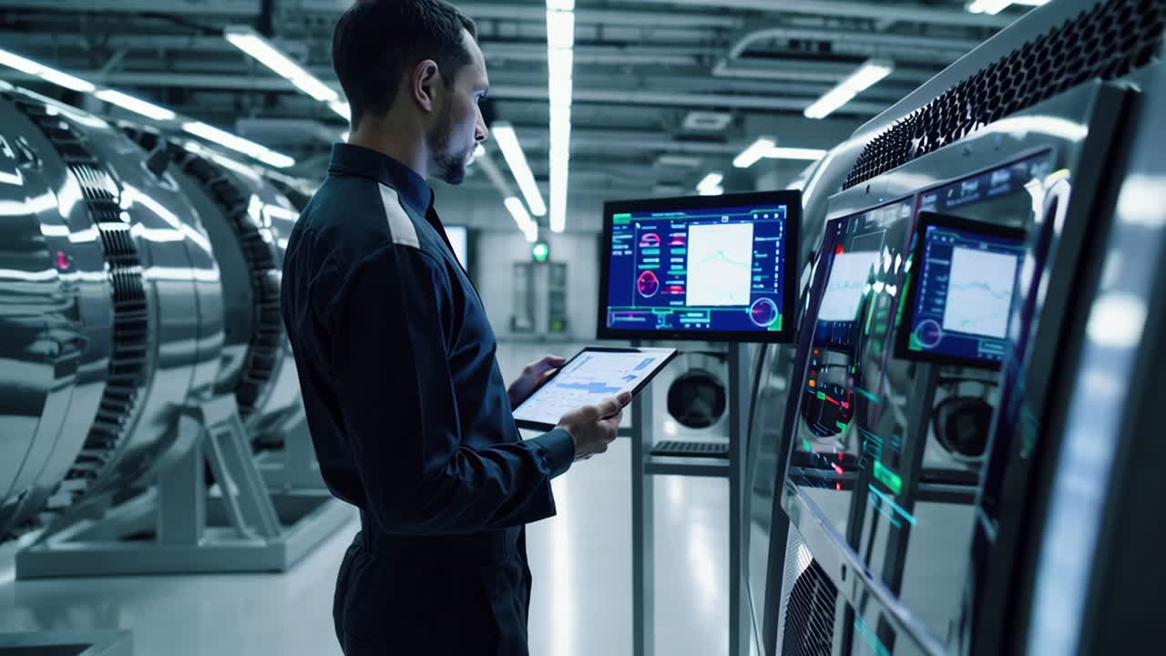 Industrial Technician Monitoring Machinery