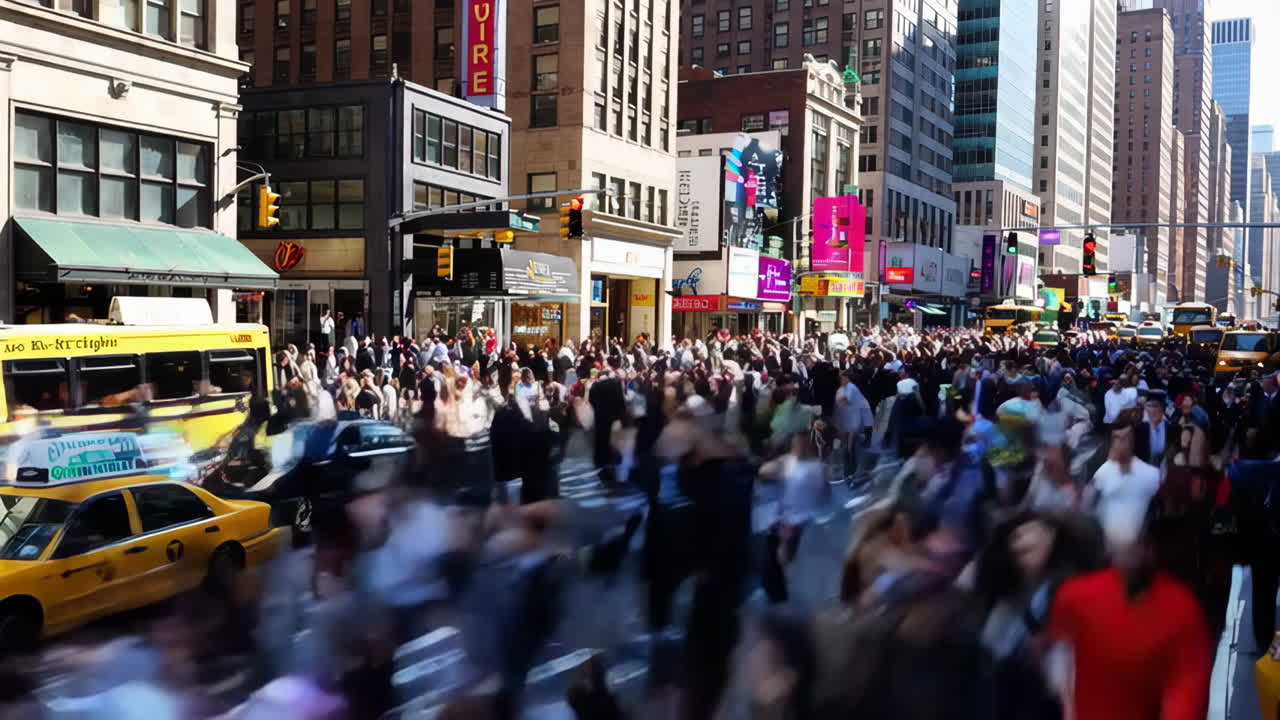 Busy New York City Street Scene