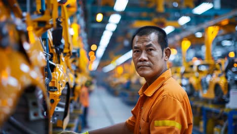 worker on an automotive assembly line