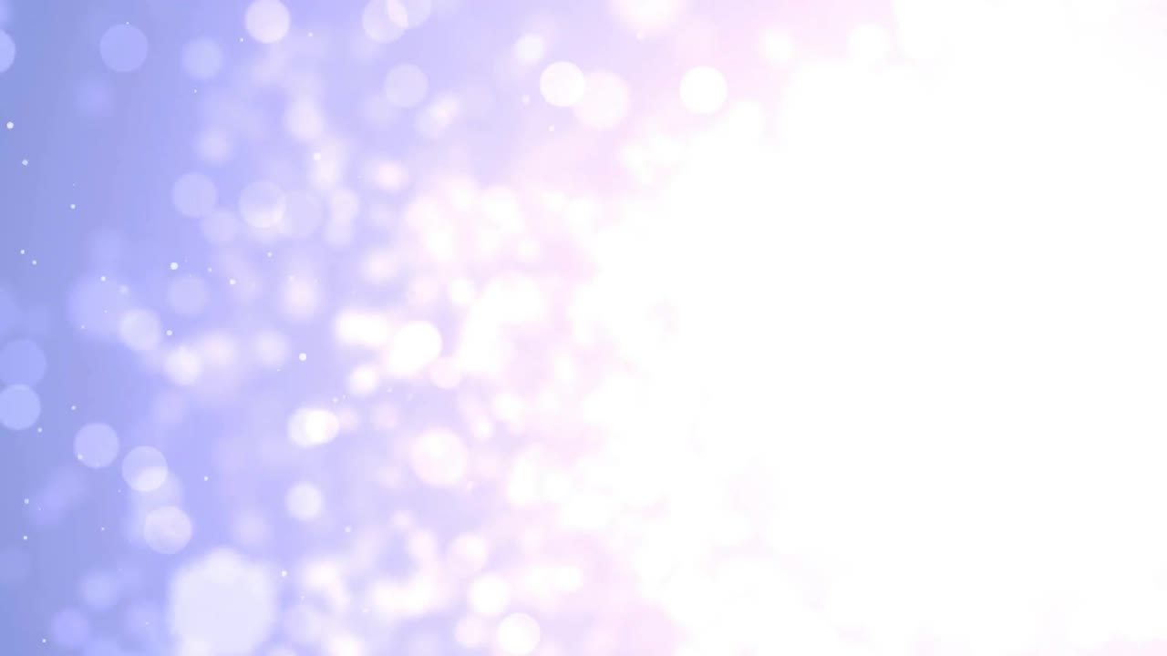 Animation af lysende pletter af lys, der bevæger sig på en lilla baggrund