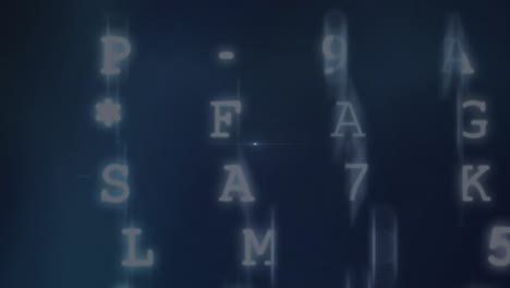 animation of blue glowing beam over text and number against black background