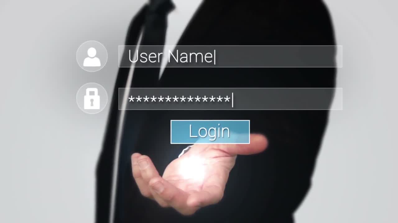 홀로그램 을 제시 하는 사업가